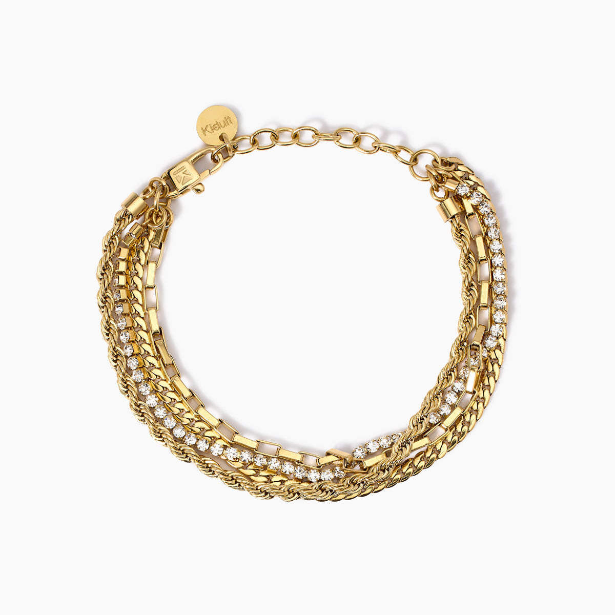 Kidult Style | Bracciale in acciaio gold pvd e cristalli | 831030