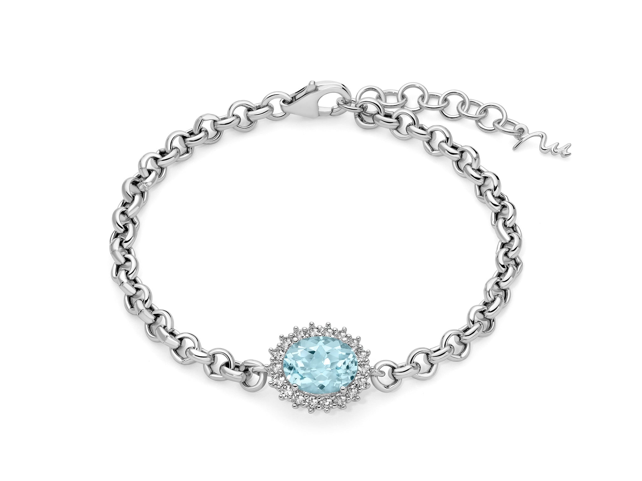 MILUNA | Bracciale in argento con Gemma del Cielo ovale | BRD1023