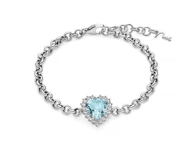 MILUNA | Bracciale in argento con Gemma del Cielo a cuore | BRD1025