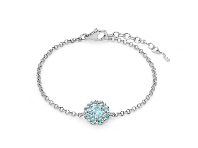 MILUNA | Bracciale in argento e Gemma del Cielo a fiore | BRD993