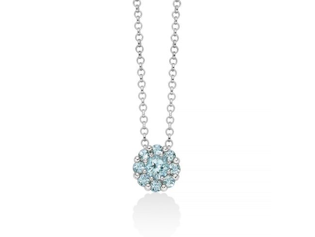 MILUNA | Collana in argento e Gemma del Cielo a fiore | CLD4794