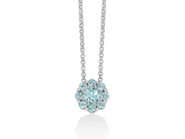 MILUNA | Collana in argento e Gemma del Cielo a fiore | CLD4796