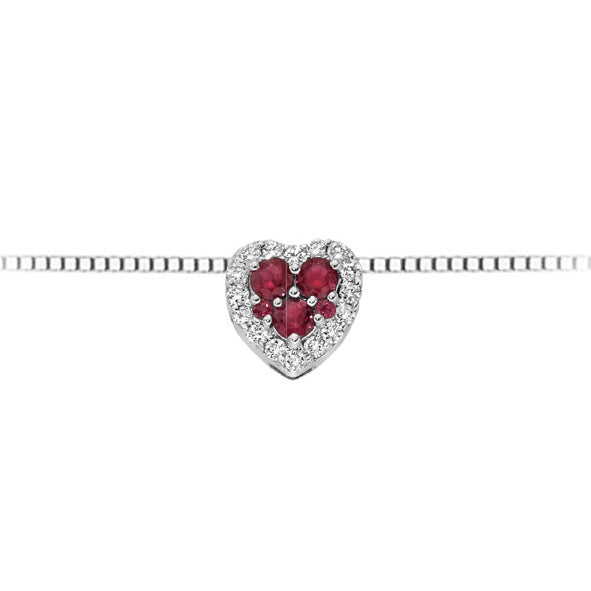 DONNAORO | Girocollo Cuore Rubini e Diamanti | DHPR9846.005