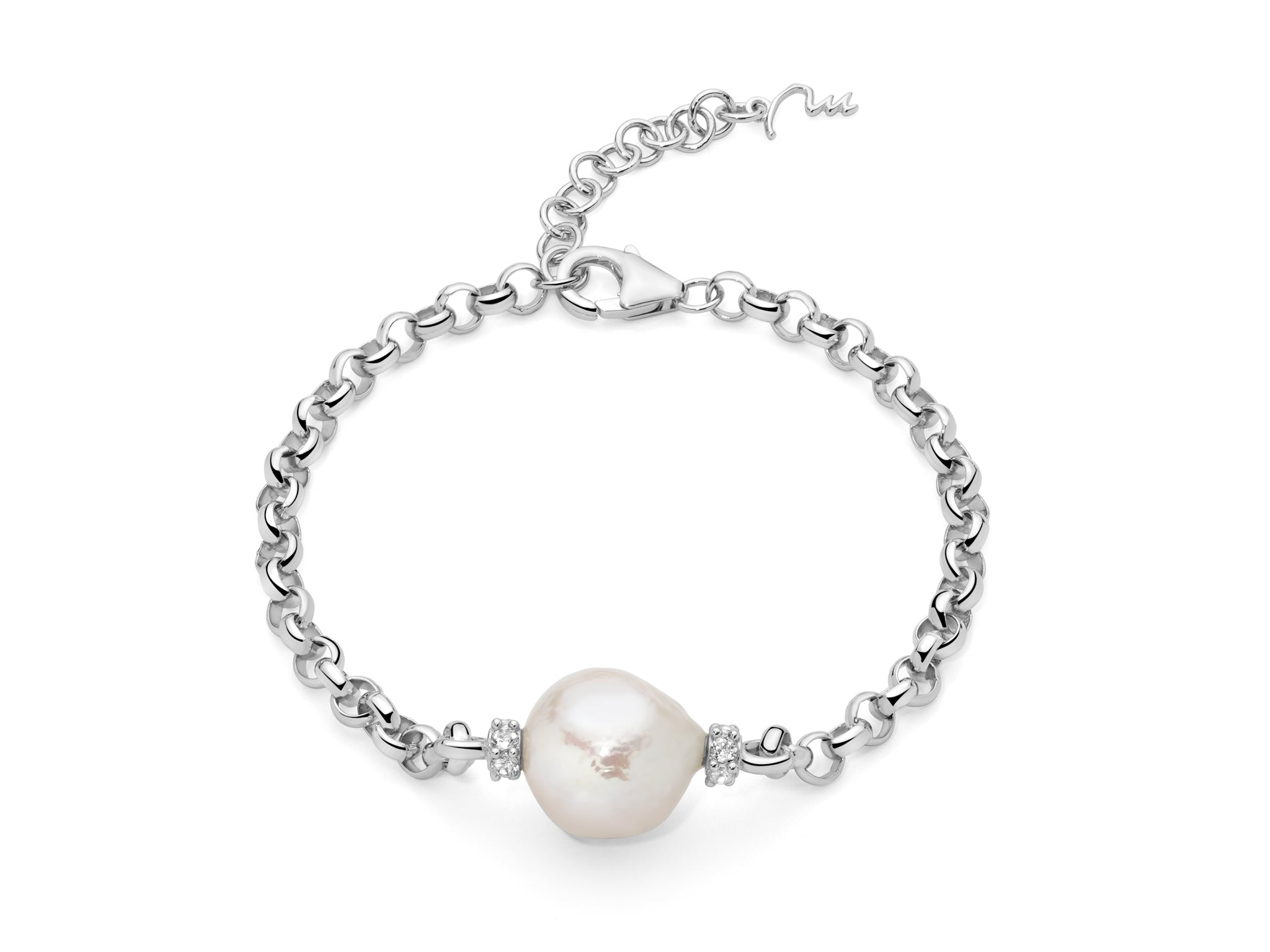 MILUNA | Bracciale con perla Oriente barocca e topazi in argento | PBR3547B