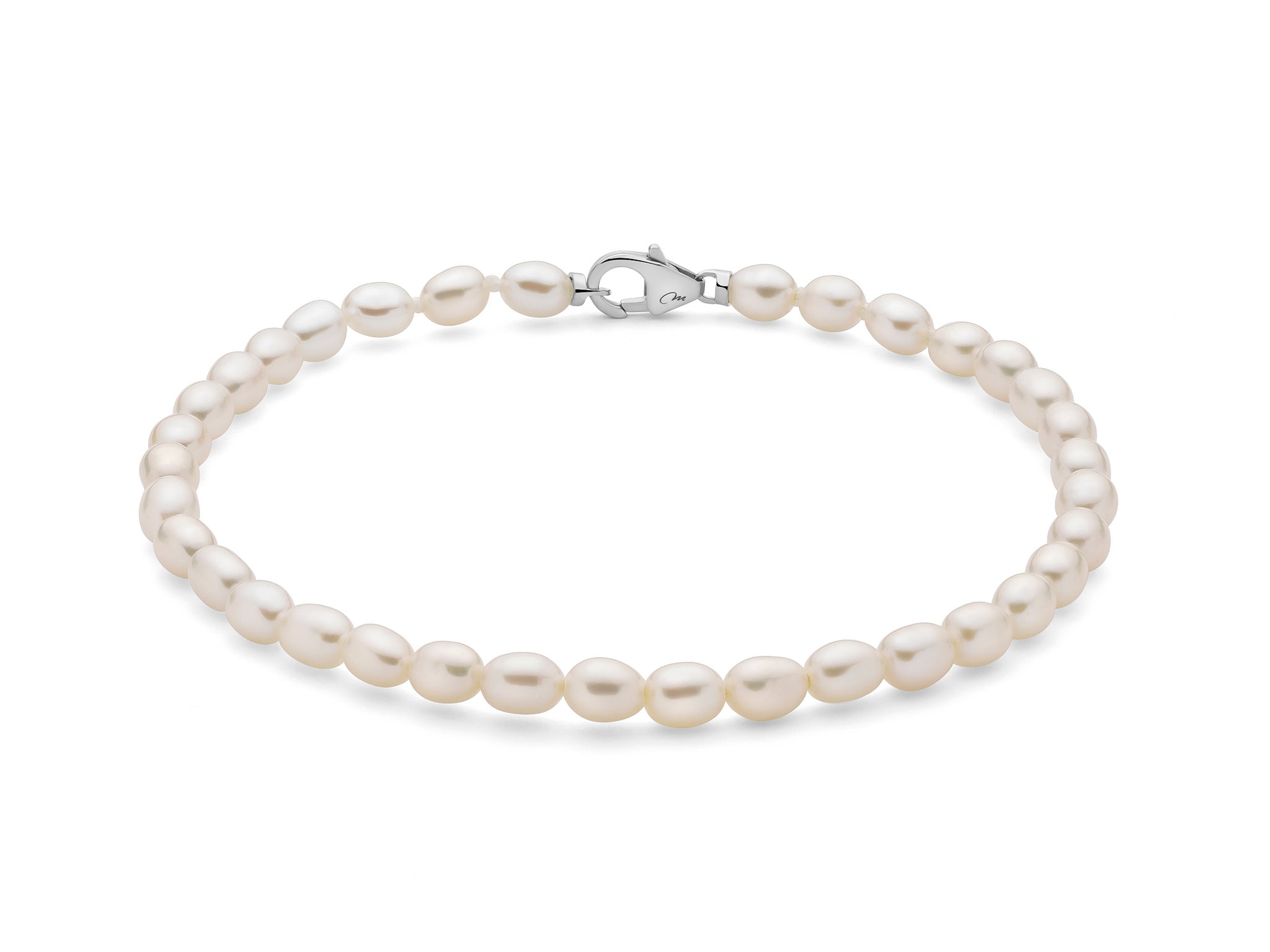 MILUNA | Bracciale Pepite di perle 4-4,5 mm con chiusura in argento | PBR3644B