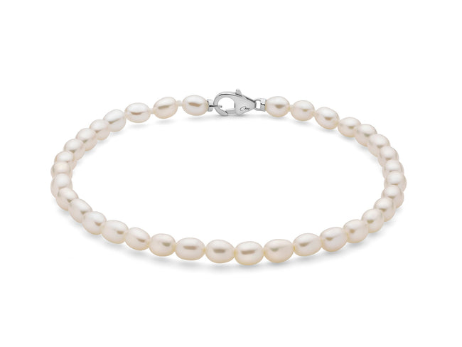 MILUNA | Bracciale Pepite di perle 4-4,5 mm con chiusura in argento | PBR3644B