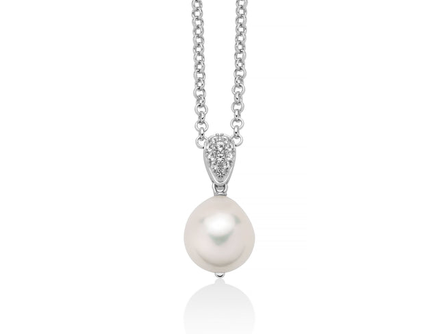 MILUNA | Collana con perla Oriente barocca e pavé di topazi in argento | PCL6537B