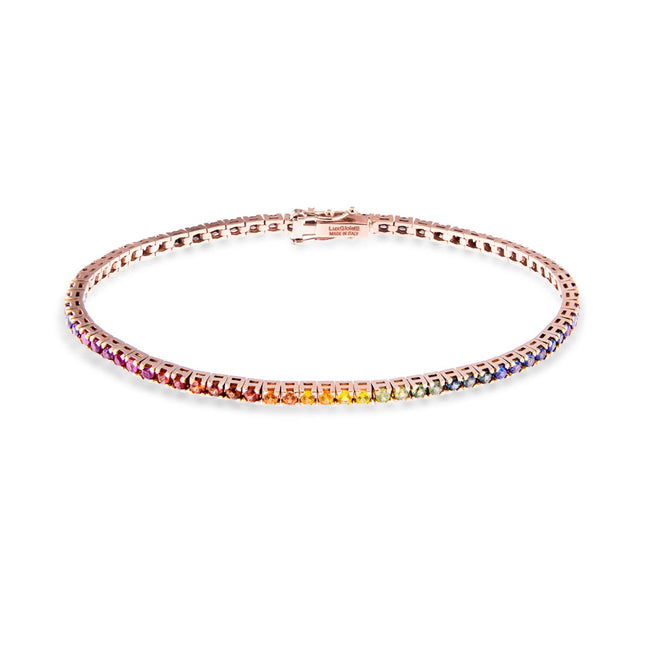 LuxGioielli | Bracciale Tennis Oro e Zaffiri Multicolor | T111MR270