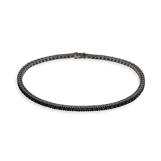 LuxGioielli | Bracciale Tennis Oro e Diamanti Neri | TNL0115D