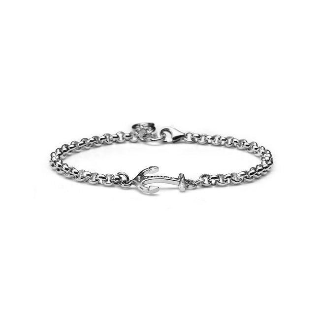 MARIA CRISTINA STERLING | BRACCIALE UOMO COLLEZIONE NEPTUNE ARGENTO CON PICCOLA ANCORA | G2319