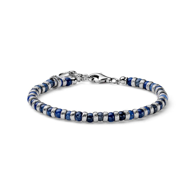 MARIA CRISTINA STERLING | BRACCIALE UOMO SNAKE CLASSIC STYLE ARGENTO E SODALITE | G4410