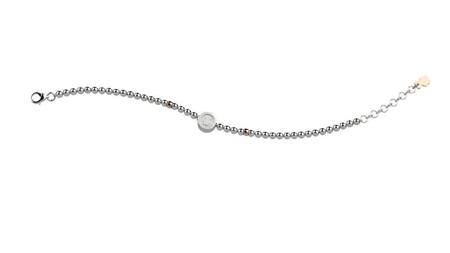 NANAN | Bracciale Argento 925 Con Pallini - Orsetto Bianco | NAN0203