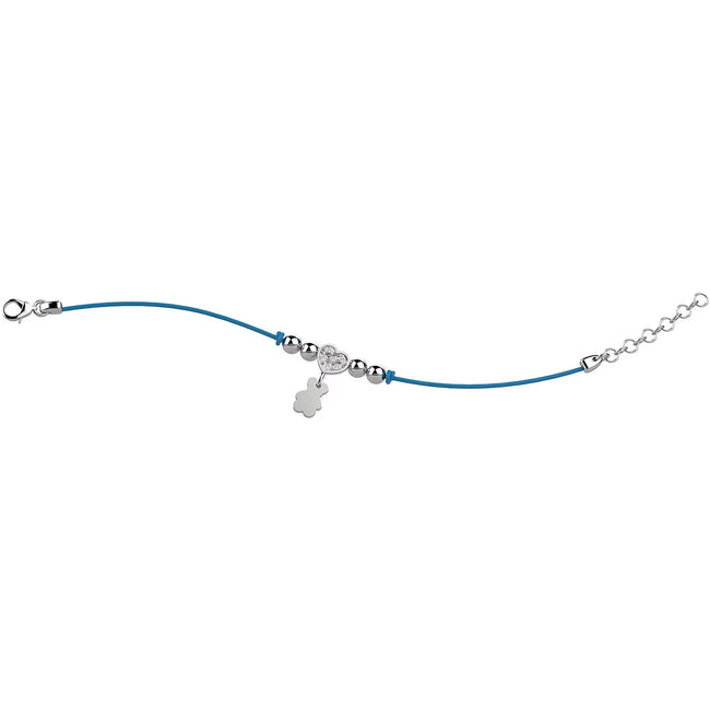 NANAN | Bracciale Argento Cuore Brillantini Col Azzurro | NAN0167