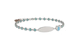 NANAN | Bracciale Tennis in Argento 925 con pietre azzurre e targhetta incidibile | NAN0514