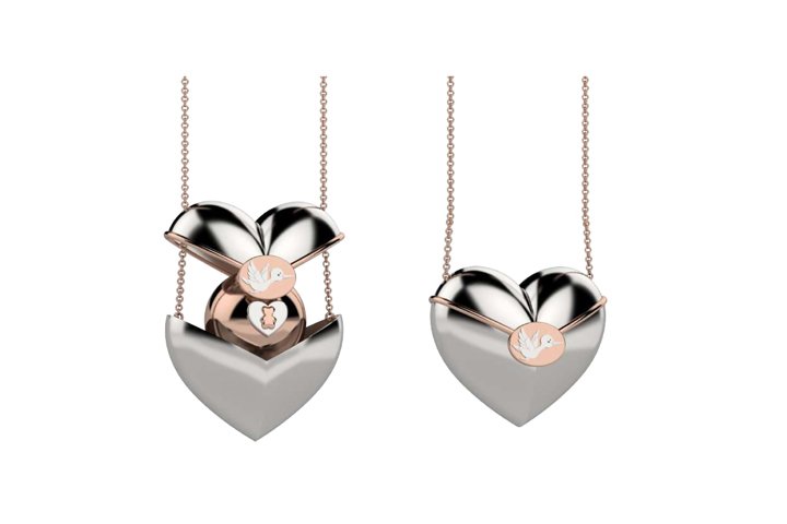 NANAN | Chiama Angeli con Cuore Apribile in Argento | NAN0507