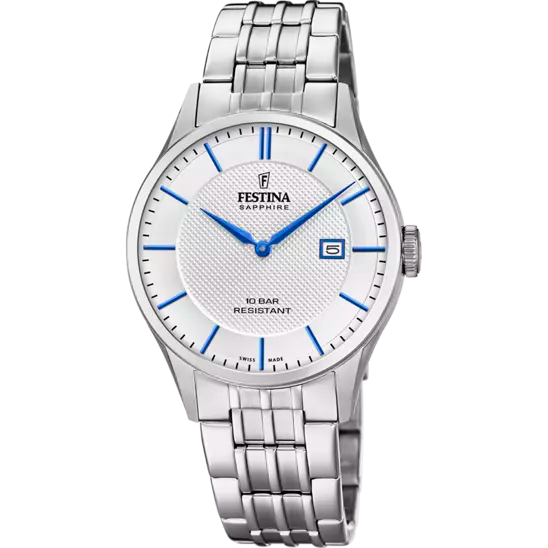 FESTINA | OROLOGIO SWISS MADE ARGENTO CINTURINO IN ACCIAIO, UOMO | F20005/2