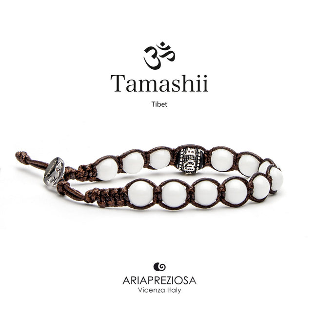 TAMASHII Bracciale Ruota della Preghiera Agata Bianca BHS1100-14 (6221639155884)