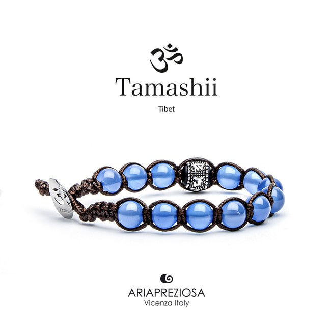 TAMASHII Bracciale Ruota della Preghiera Agata Blu BHS1100-18 (6221646364844)