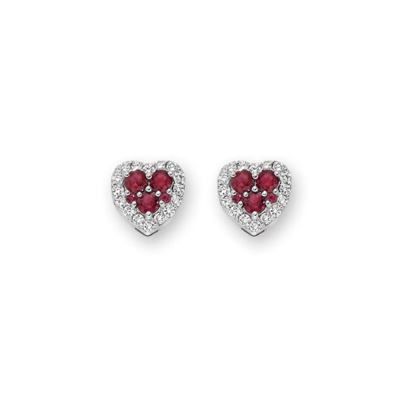 DONNAORO | Orecchini Cuore Rubini e Diamanti | DHOR9843.008